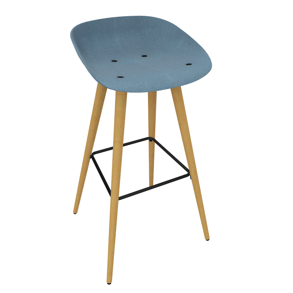 Azure Blue Veeda Wooden Stool