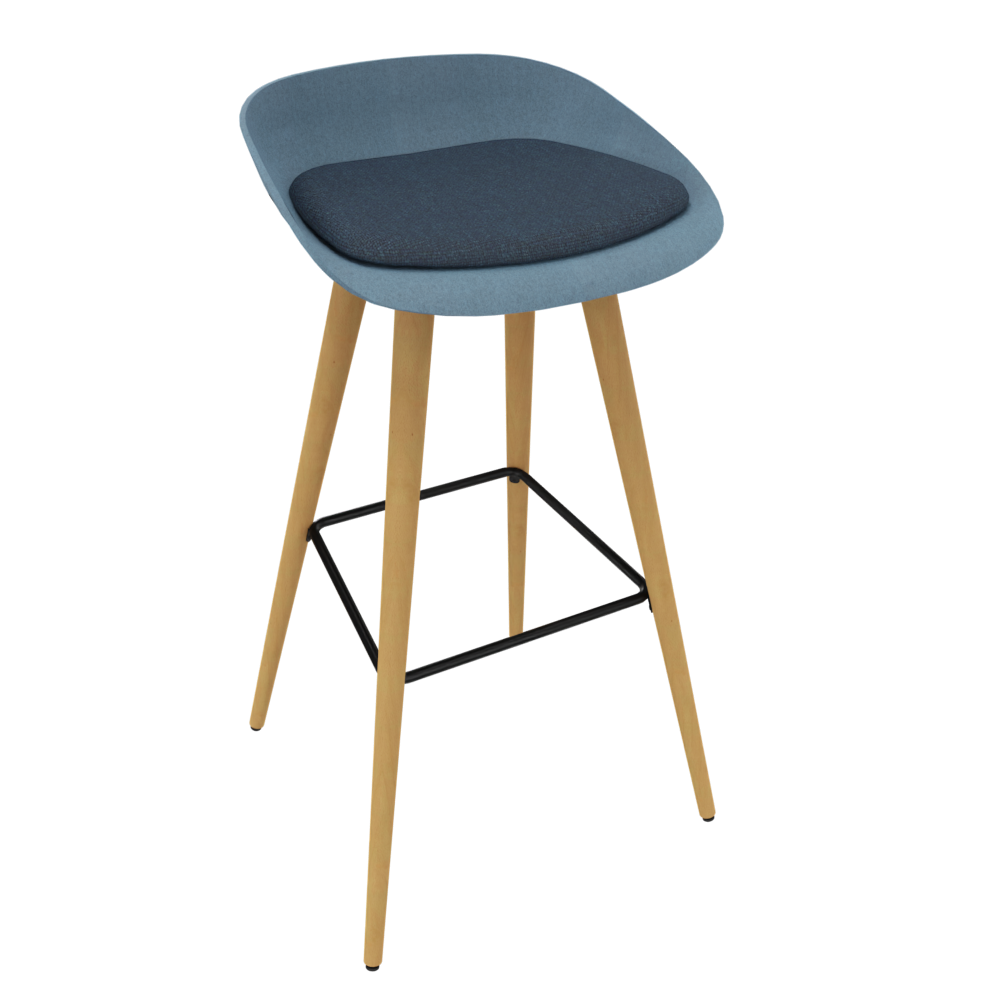 Azure Blue Veeda Wooden Stool