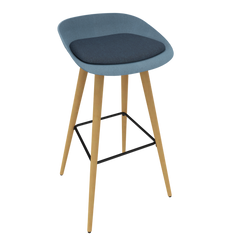 Azure Blue Veeda Wooden Stool