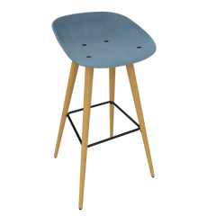 Azure Blue Veeda Wooden Stool