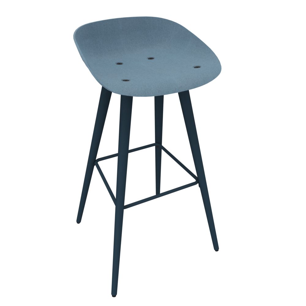 Azure Blue Veeda Wooden Stool