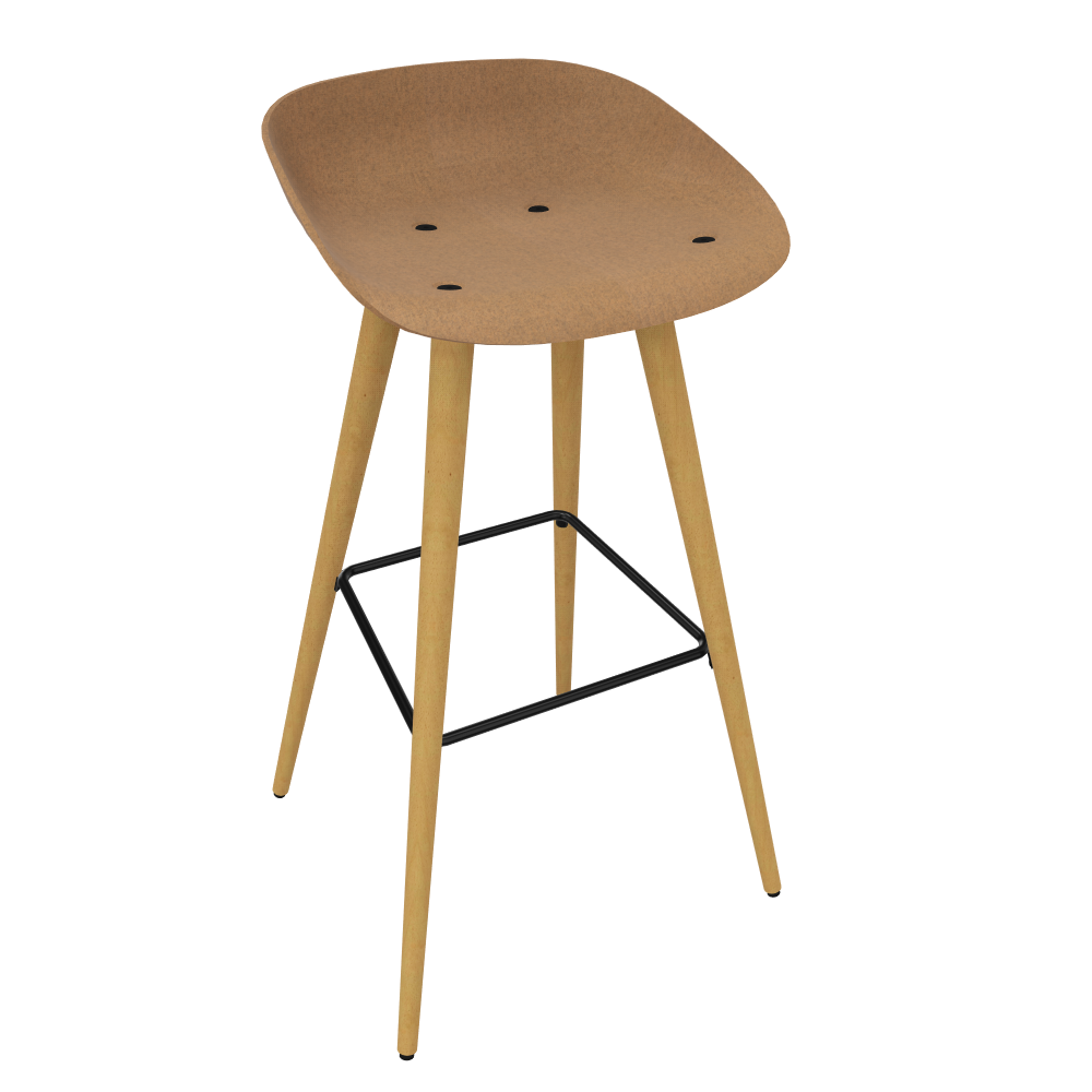 Brown Beige Veeda Wooden Stool