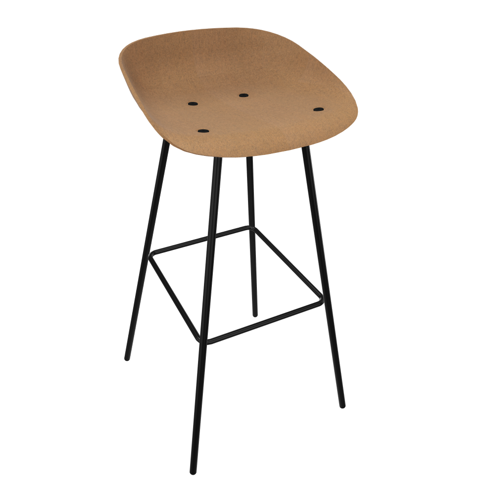 Brown Beige Veeda Metal Stool