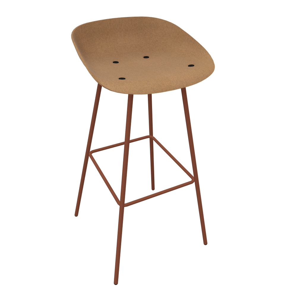 Brown Beige Veeda Metal Stool