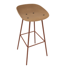 Brown Beige Veeda Metal Stool