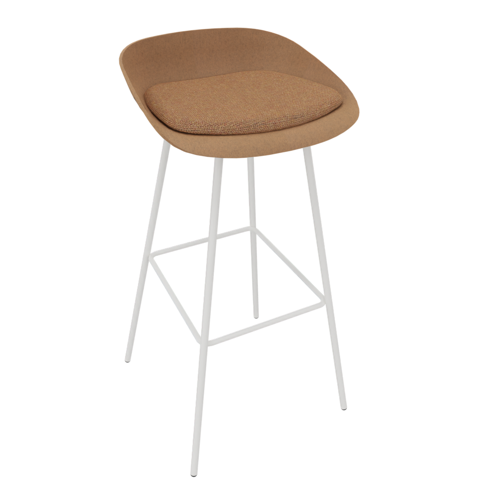 Brown Beige Veeda Metal Stool