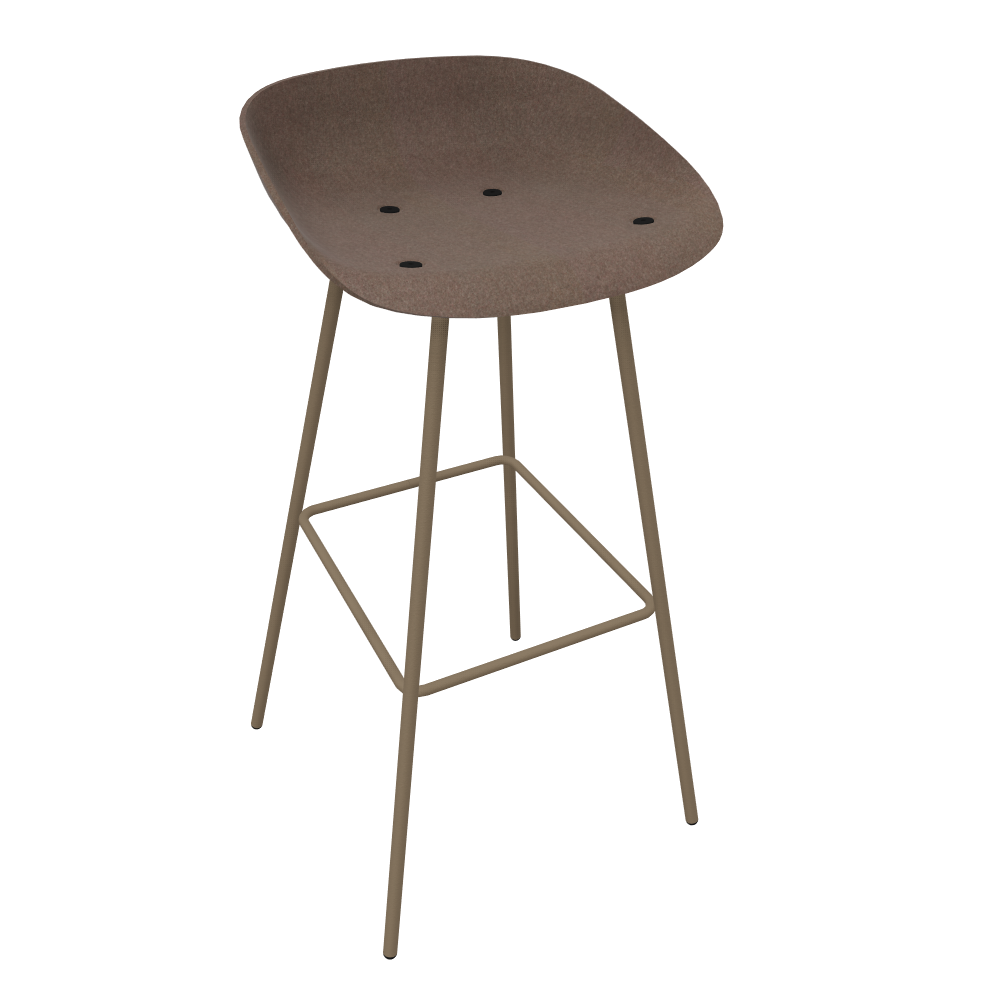 Pale Brown Veeda Metal Stool