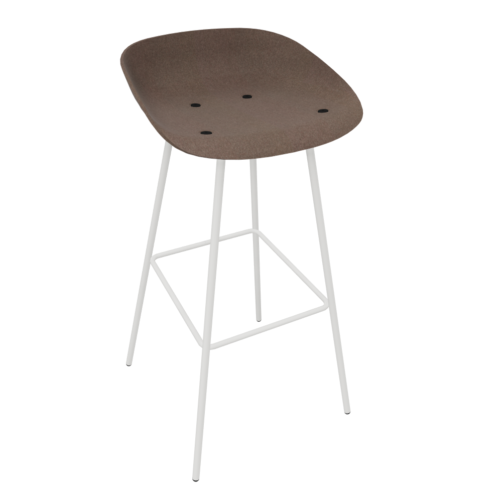 Pale Brown Veeda Metal Stool