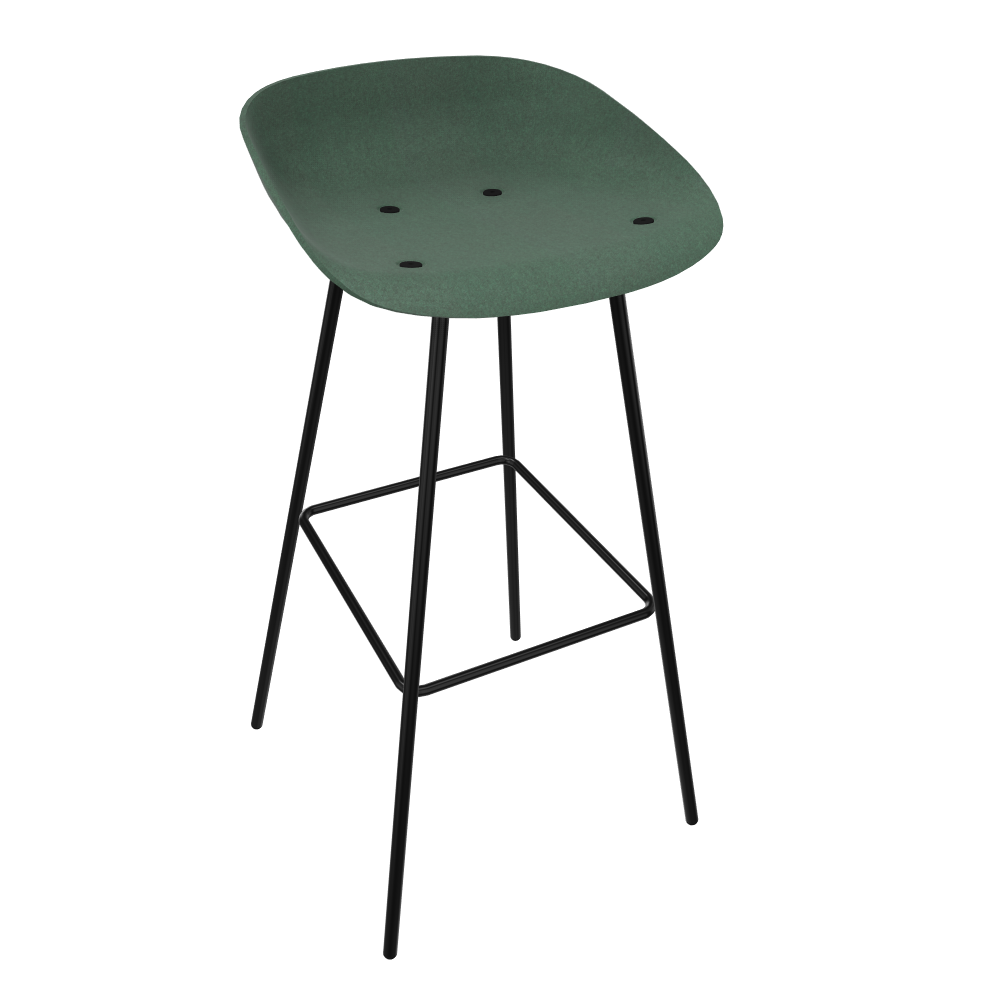 Pine Dark Green Veeda Metal Stool