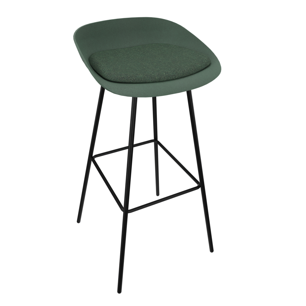 Pine Dark Green Veeda Metal Stool