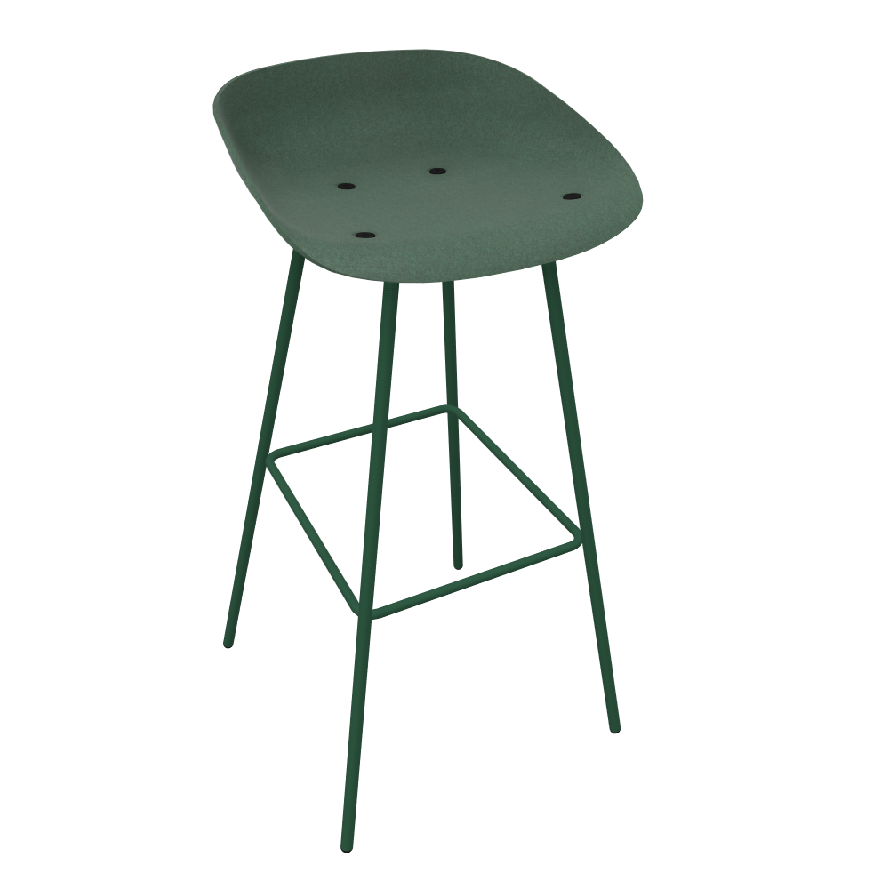 Pine Dark Green Veeda Metal Stool