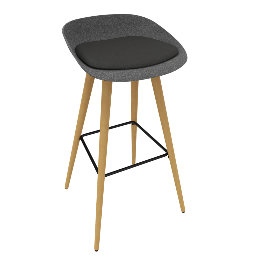 Anthracite Grey Veeda Wooden Stool