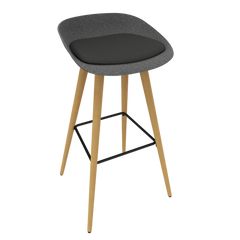 Anthracite Grey Veeda Wooden Stool