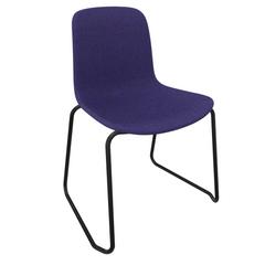 Deep Violet Blue Fluxee Upholstered Sled Base Chair