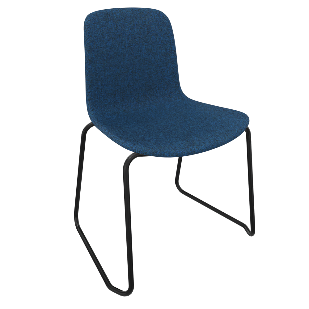 Egyptian Blue Fluxee Upholstered Sled Base Chair