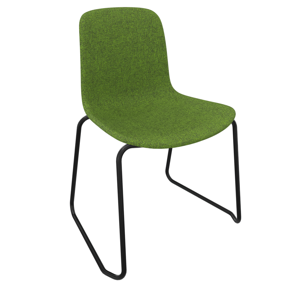 Forest Green Fluxee Upholstered Sled Base Chair