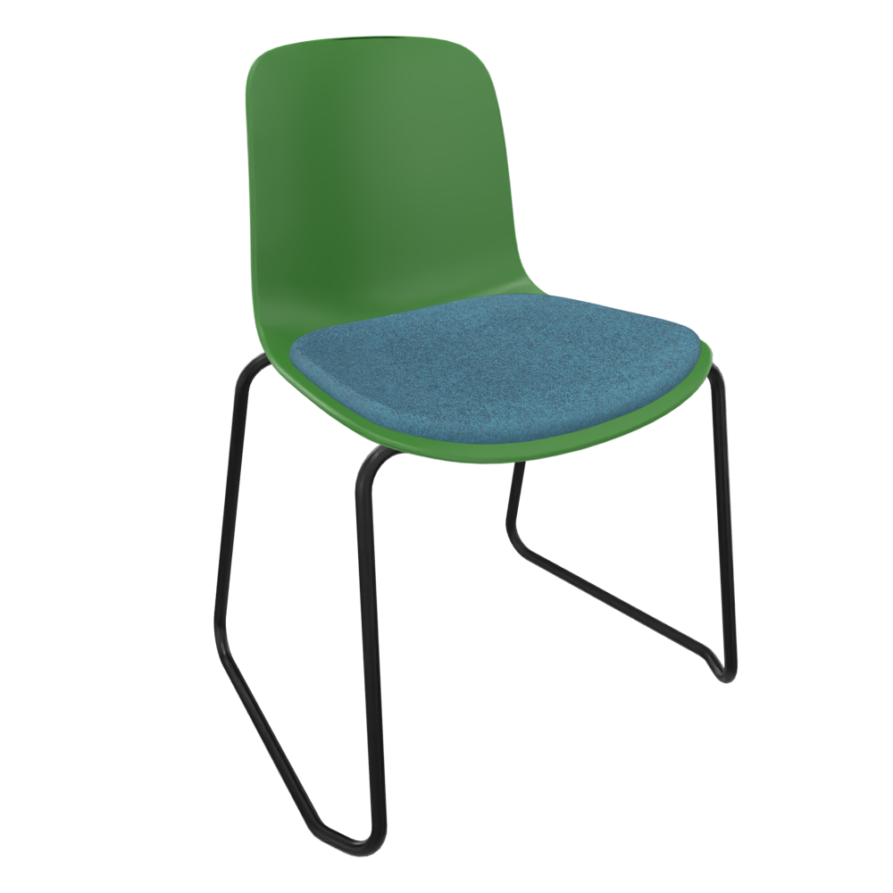 Green Fluxee Sled Base Chair