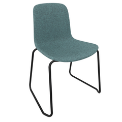 Grey Turquoise Fluxee Upholstered Sled Base Chair