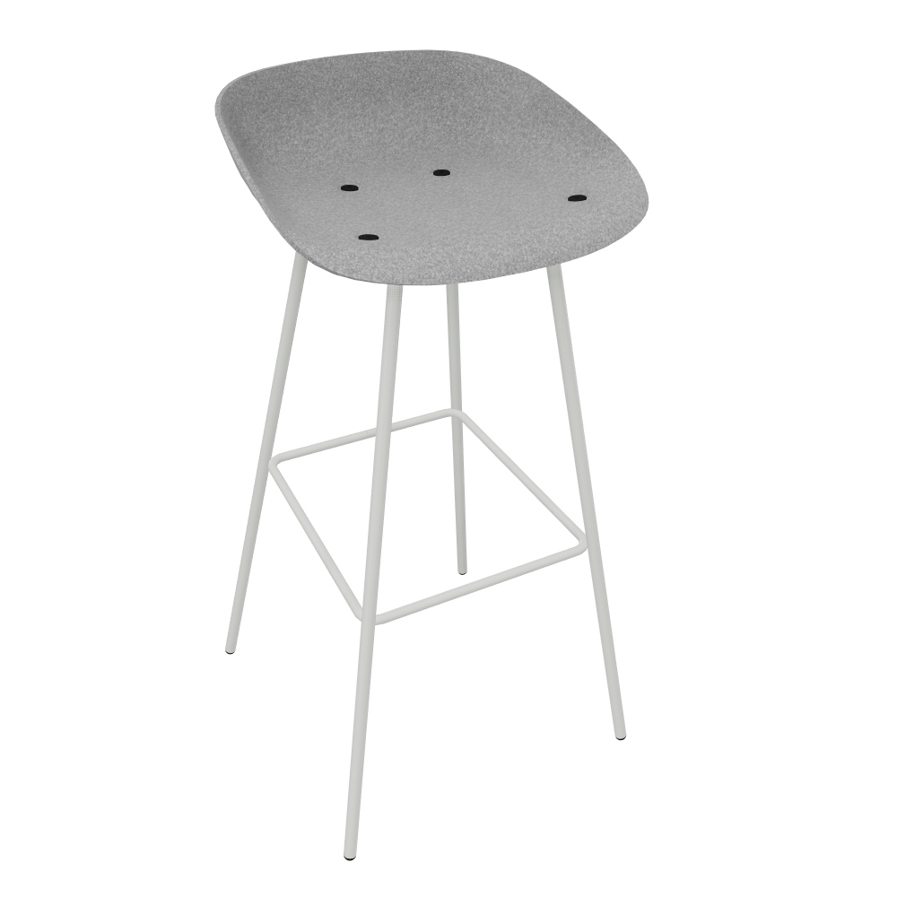 Light Grey Veeda Metal Stool