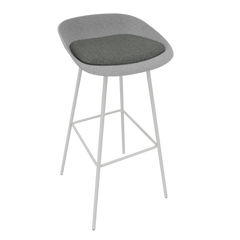 Light Grey Veeda Metal Stool