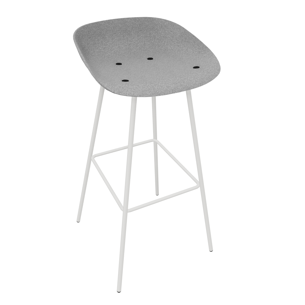 Light Grey Veeda Metal Stool