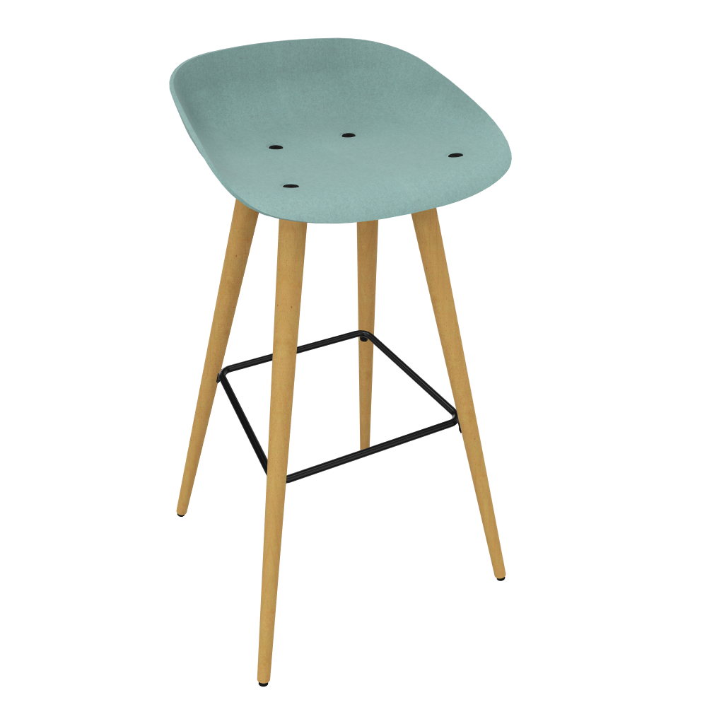 Pastel Turquoise Veeda Wooden Stool