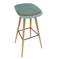 Pastel Turquoise Veeda Wooden Stool