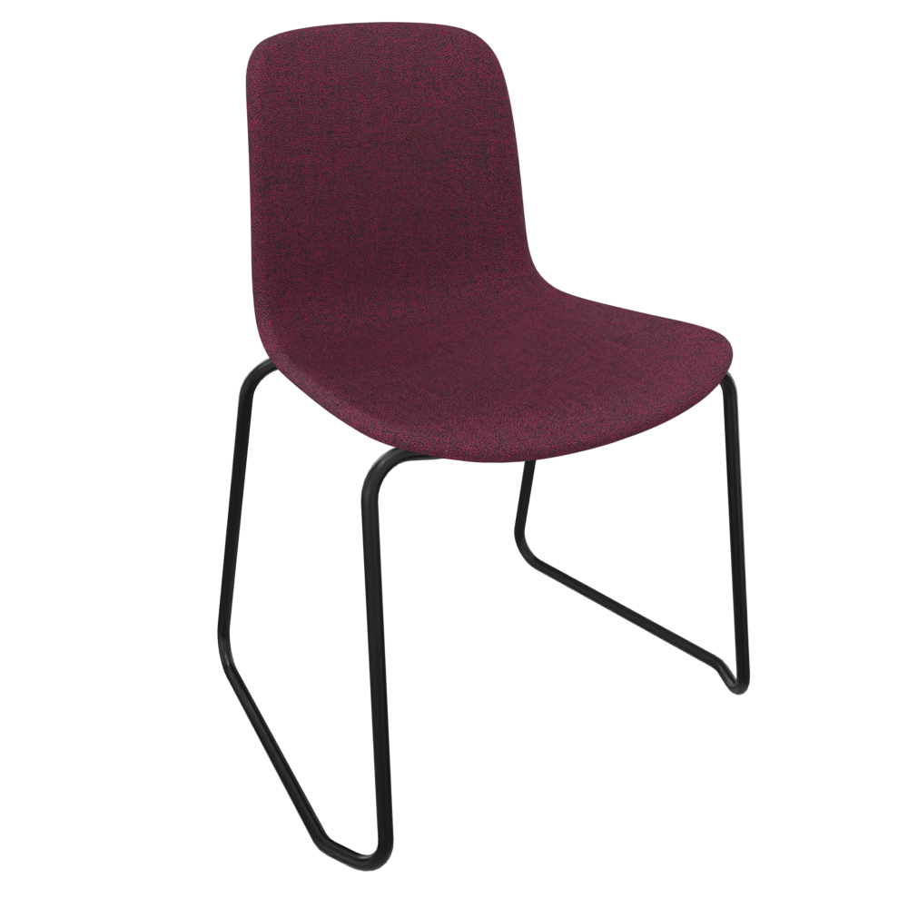 Maroon Fluxee Upholstered Sled Base Chair