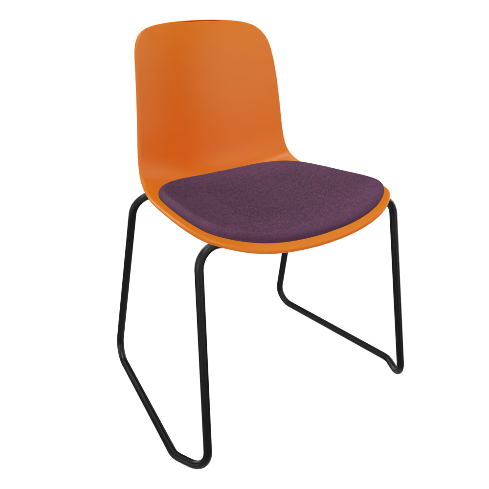 Orange Fluxee Sled Base Chair