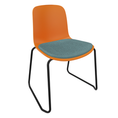 Orange Fluxee Sled Base Chair