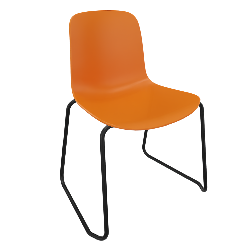 Orange Fluxee Sled Base Chair