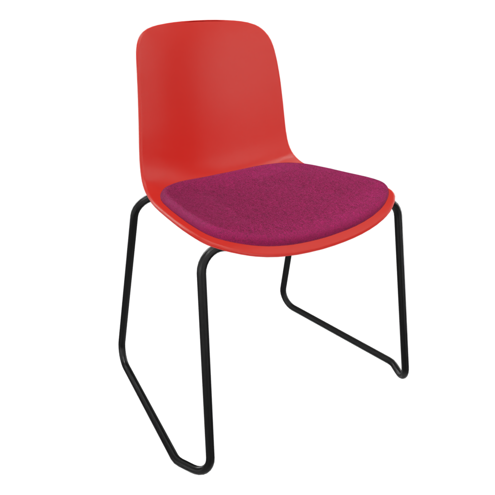 Red Fluxee Sled Base Chair