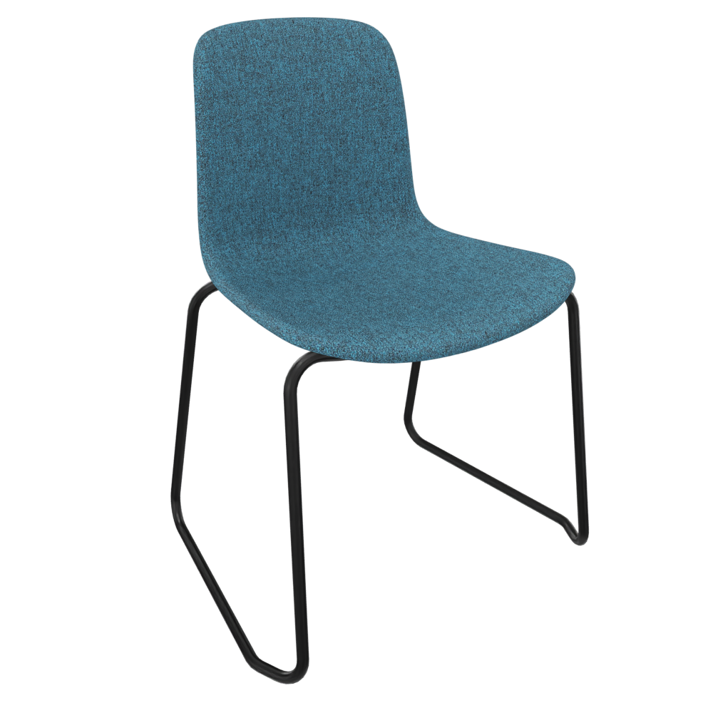 Sky Blue Fluxee Upholstered Sled Base Chair