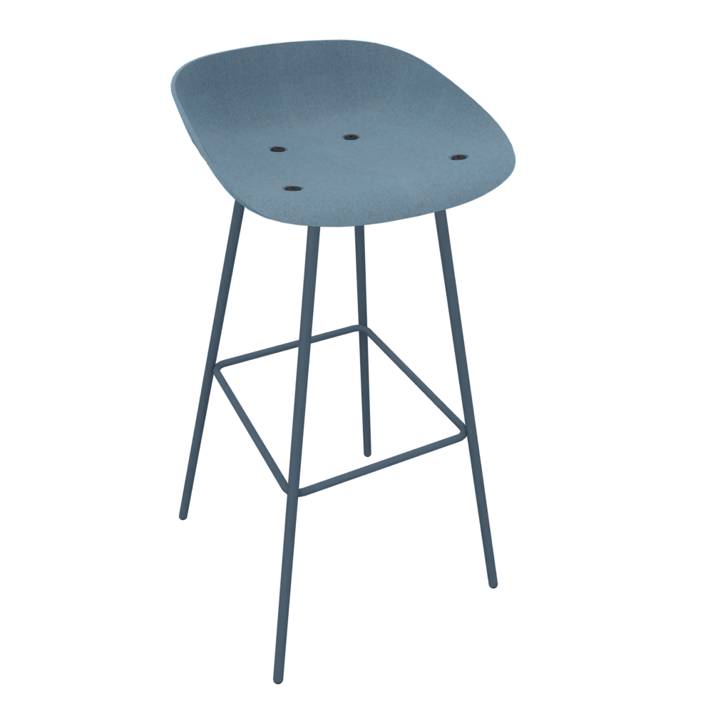 Azure Blue Veeda Metal Stool