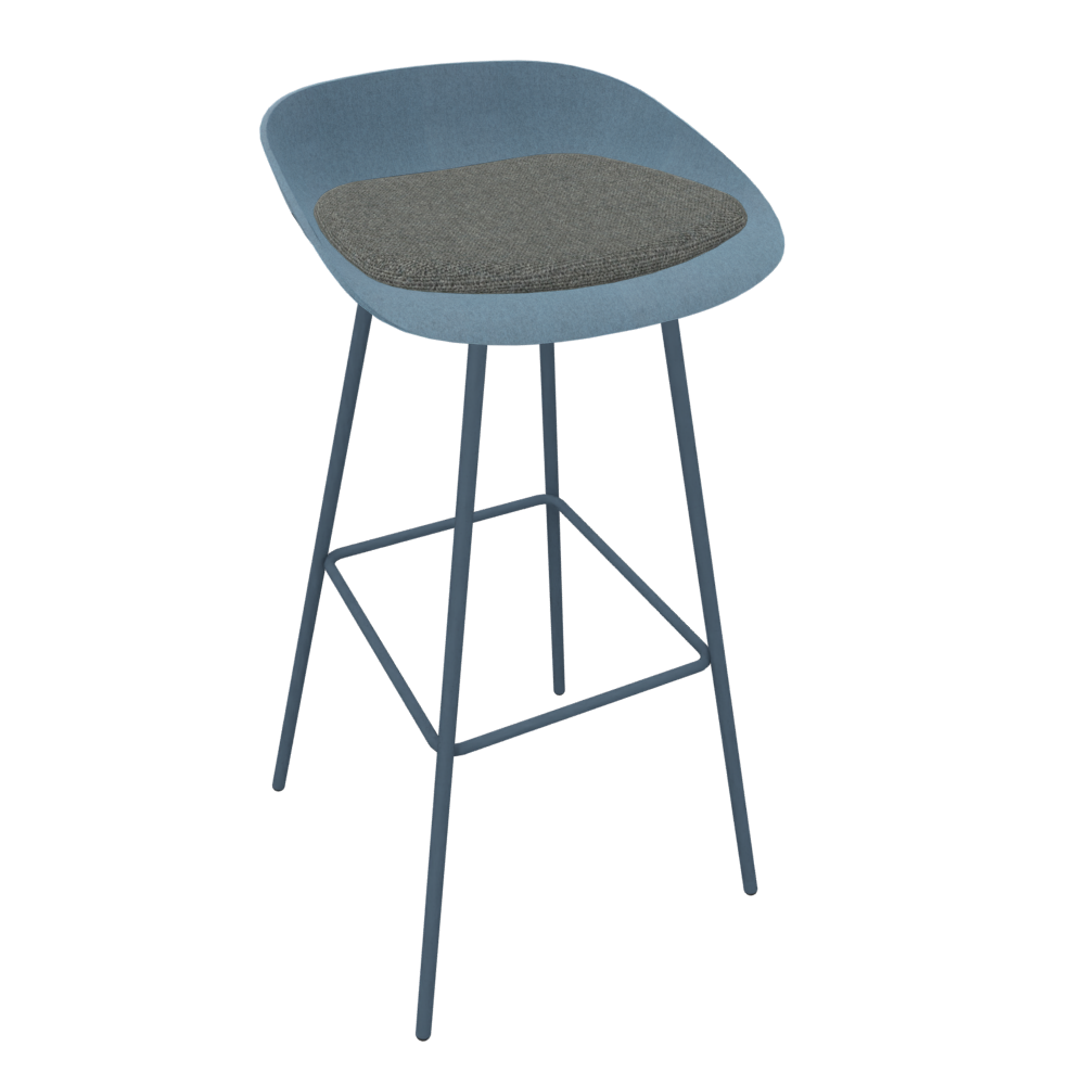 Azure Blue Veeda Metal Stool