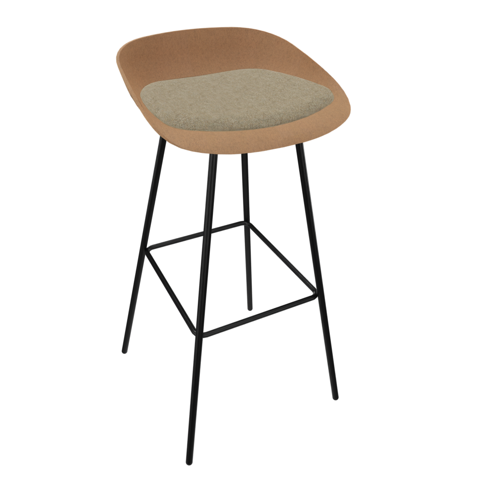 Brown Beige Veeda Metal Stool