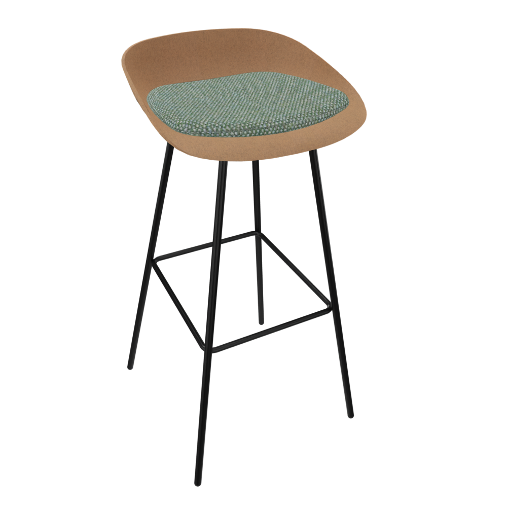 Brown Beige Veeda Metal Stool