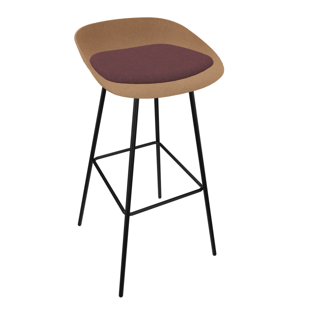 Brown Beige Veeda Metal Stool