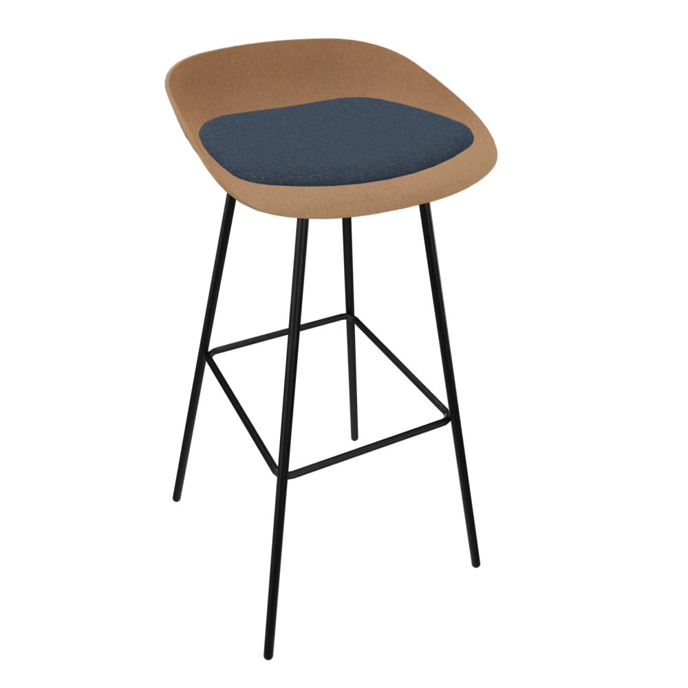 Brown Beige Veeda Metal Stool