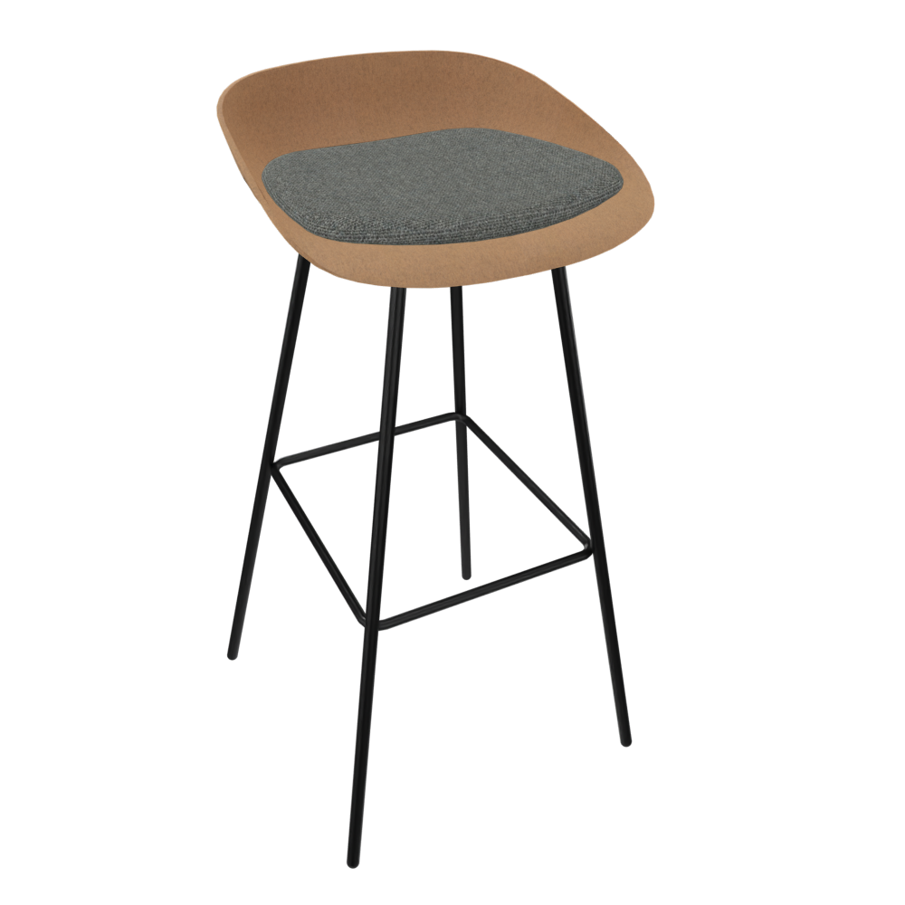 Brown Beige Veeda Metal Stool