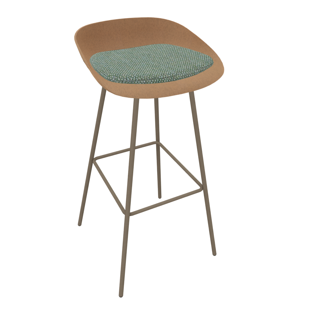 Brown Beige Veeda Metal Stool