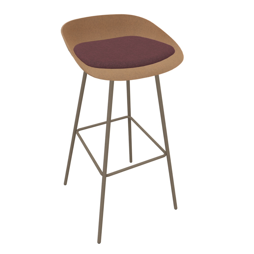 Brown Beige Veeda Metal Stool