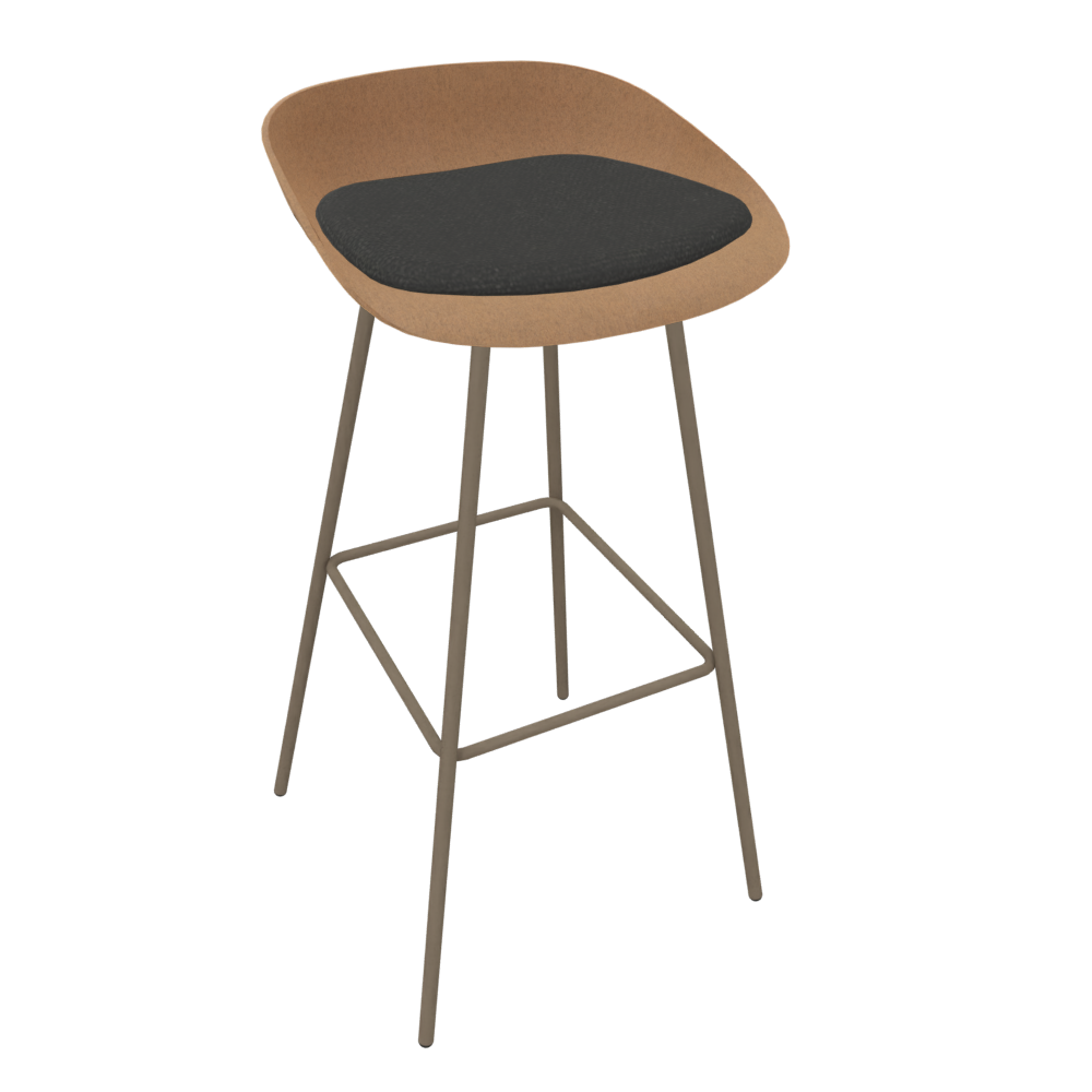 Brown Beige Veeda Metal Stool