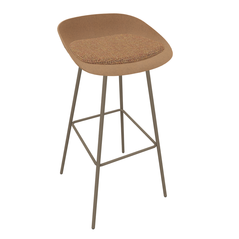 Brown Beige Veeda Metal Stool