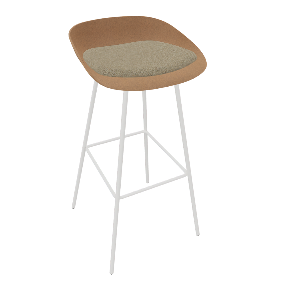 Brown Beige Veeda Metal Stool