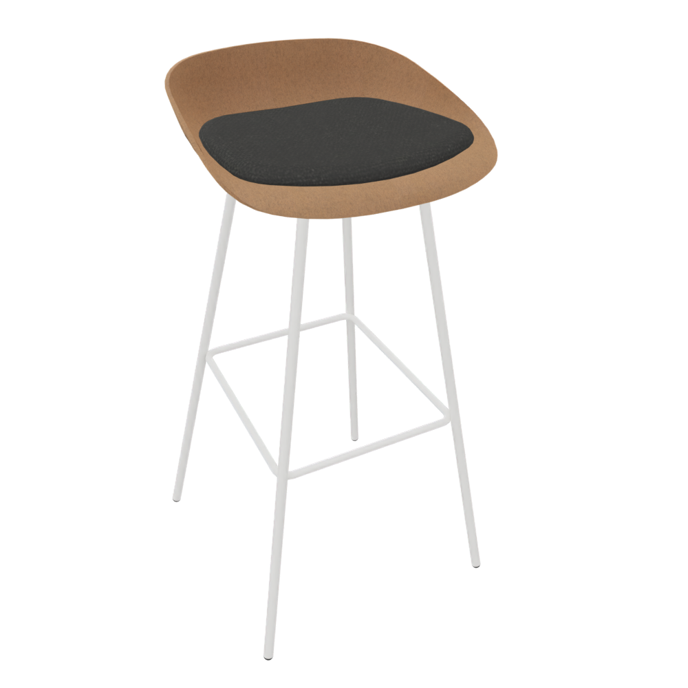 Brown Beige Veeda Metal Stool