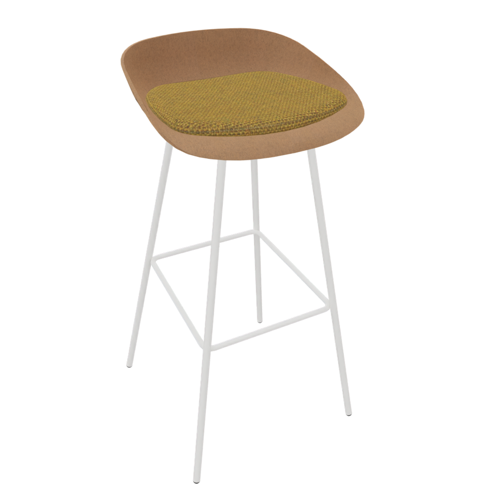 Brown Beige Veeda Metal Stool