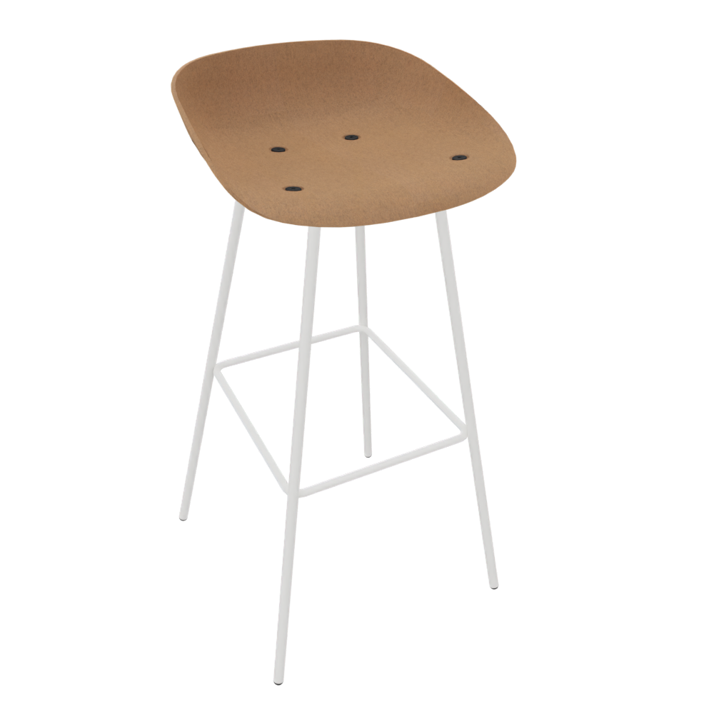 Brown Beige Veeda Metal Stool