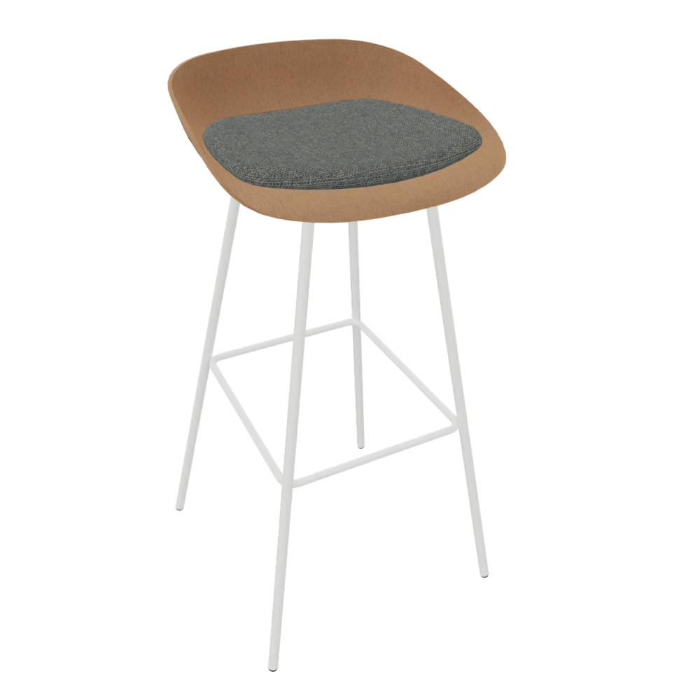 Brown Beige Veeda Metal Stool