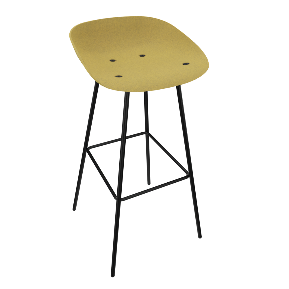 Curry Yellow Veeda Metal Stool